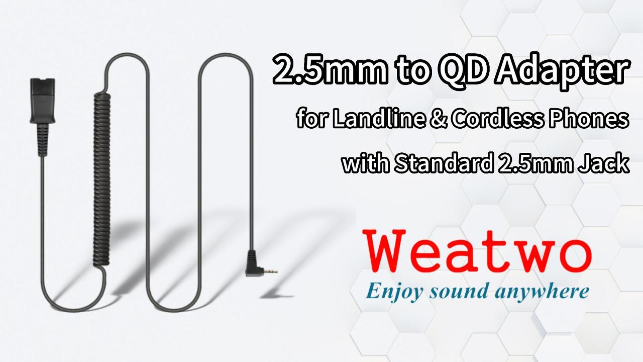 Amazon.com: 2.5mm to QD Adapter Cable for Plantronics Quick