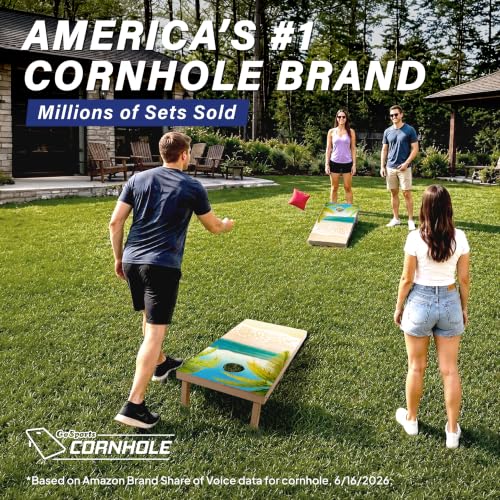 Image of GoSports 4 x 2 ft Regulation Size Wood Cornhole Boards - 10 Vintage Wood Designs (Choose Your Style)