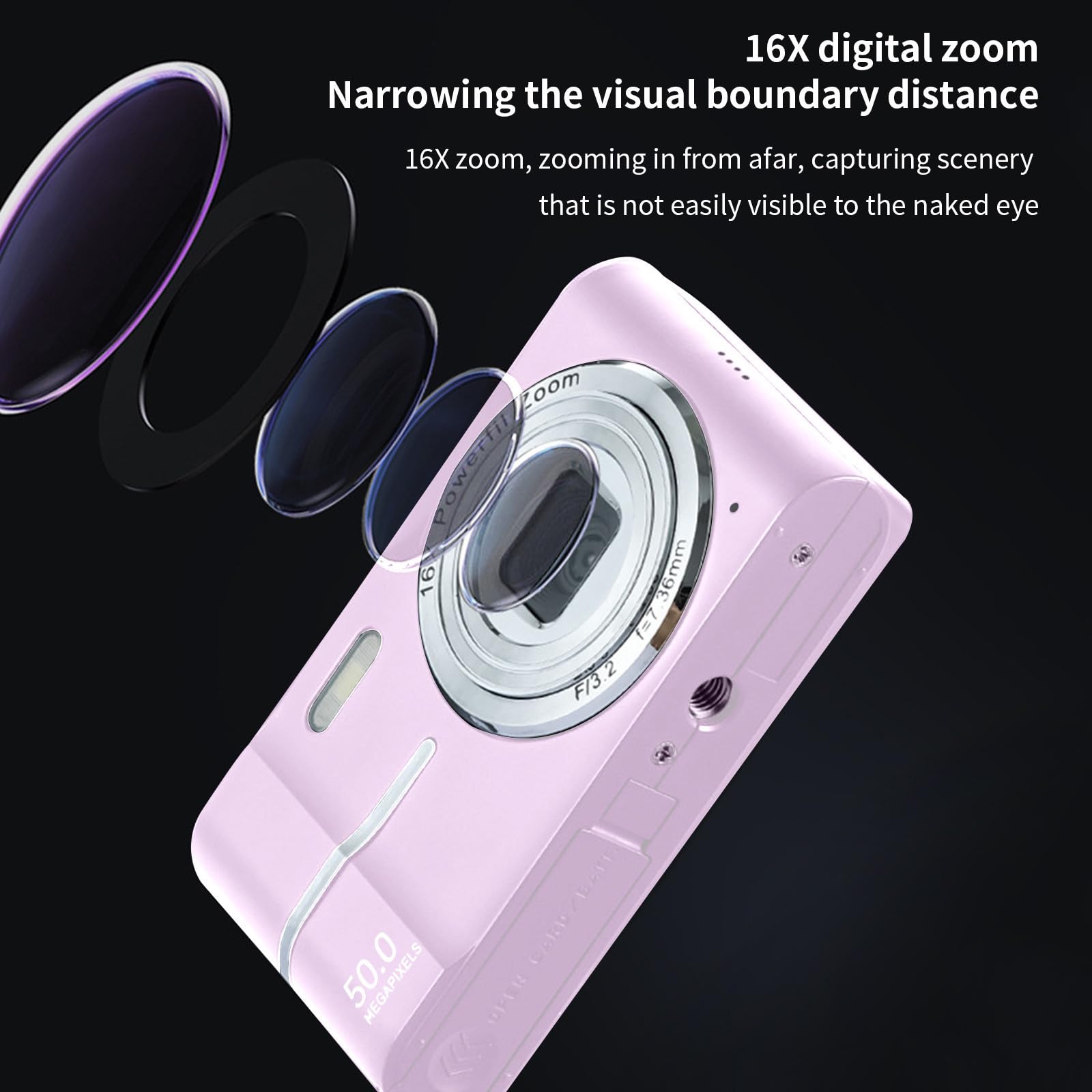 4K コンパクトデジタルカメラ ピンク Amazon.com : 4k Pink Digital Camera Vlogging Camera for