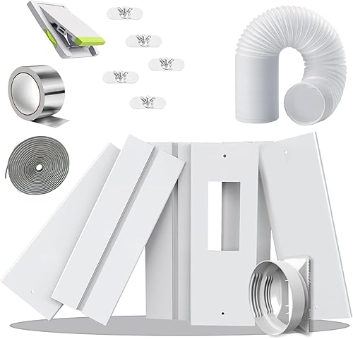 Miniatura 10 de gulrear Kit de ventilación de puerta corrediza de aire acondicionado portátil, placa universal de sellado de puerta corredera de balcón para aire