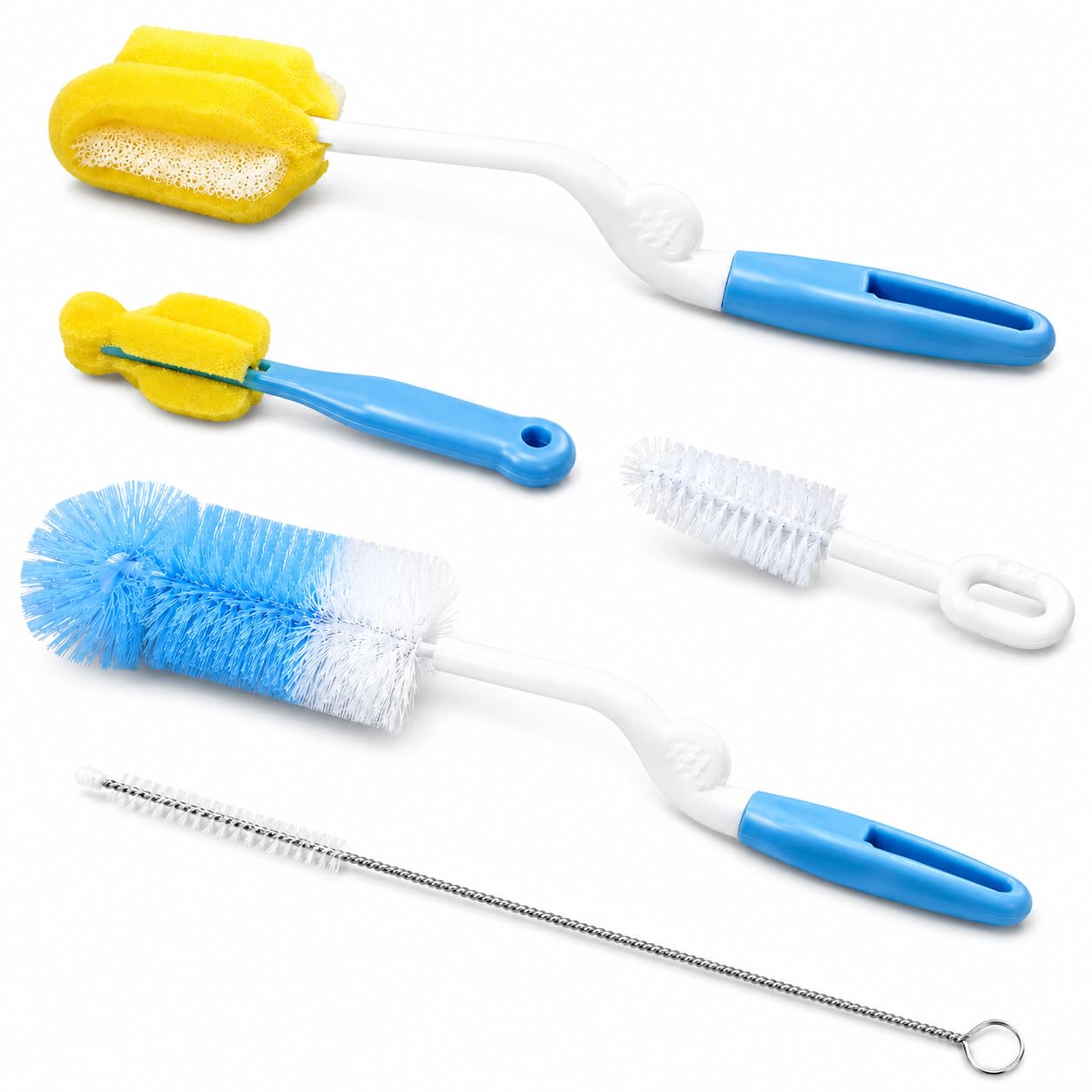 5-in-1 Baby Bottle Cleaning Brush Set | Includes Nipple, Straw & Sponge Brushes | Safe Nylon Bristles for Feeding Bottles & Nipples-image-40