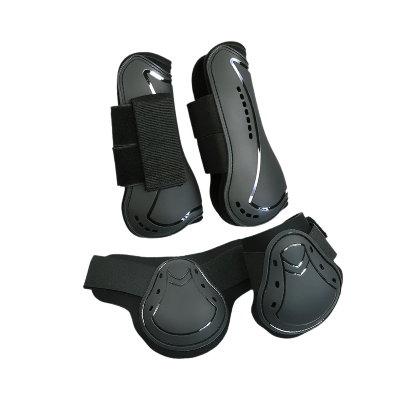 Colcolo 4 Pezzi paratendini per Cavalli avvolge PU Shell Neoprene parastinchi per Cavalli per Zampe Anteriori e Posteriori Protezione Ingranaggi per, M