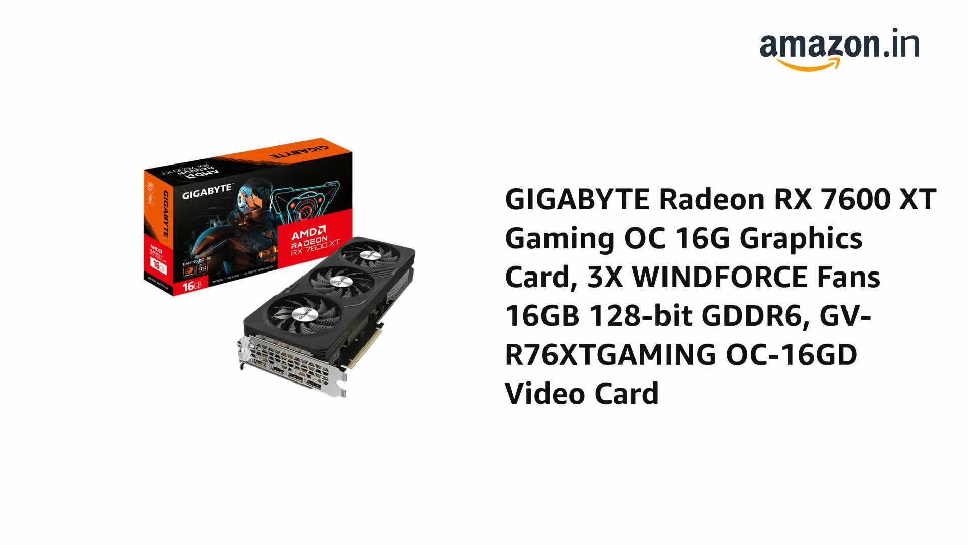 Amazon.in: Buy GIGABYTE Radeon RX 7600 XT Gaming OC 16G Graphics