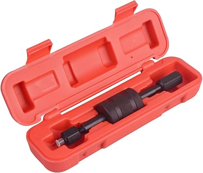 Die-sel Injector Puller Tool with Slide Hammer, Fuel Injector Remover with M8 M12 M14 Thread Adapters - Efficient and Reliable Injector Removal Tool