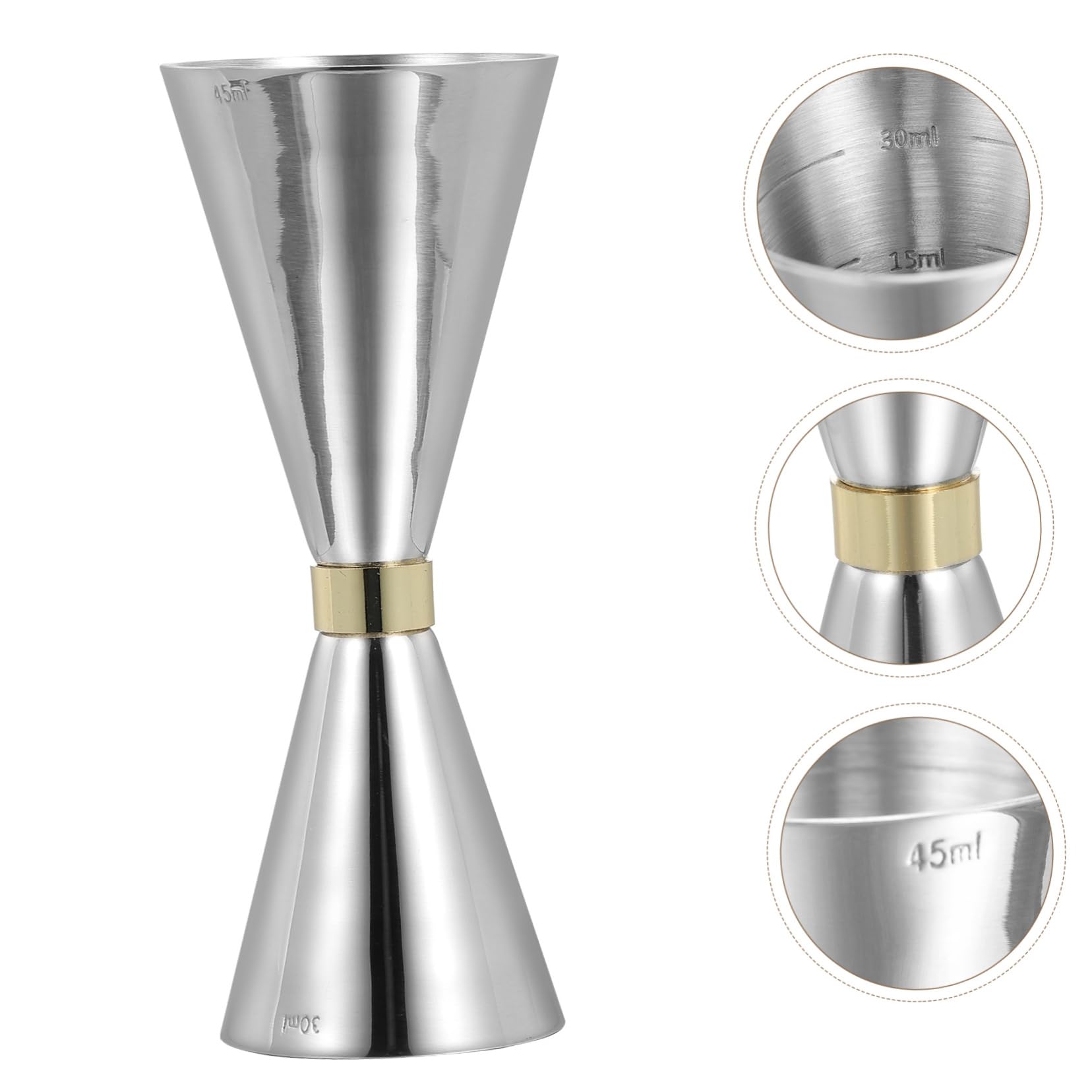 BESTonZON 3piezas Taza Medidora De Acero Inoxidable Para Cócteles Utensilio De Medición De Vino Para Bares y Eventos Fácil De Limpiar y Resistente Al Uso Diario