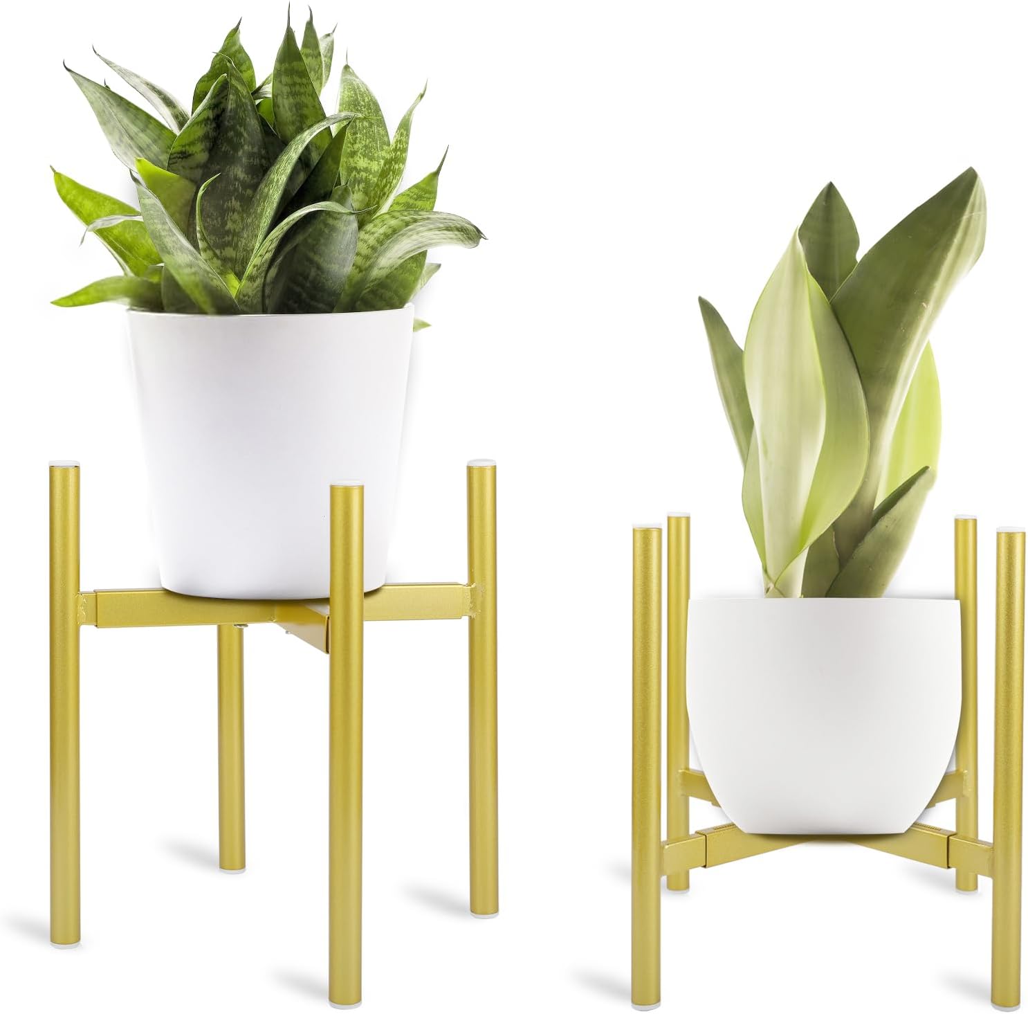 Oroonoko 2 Pack Adjustable Plant Stand, Gold Large Metal