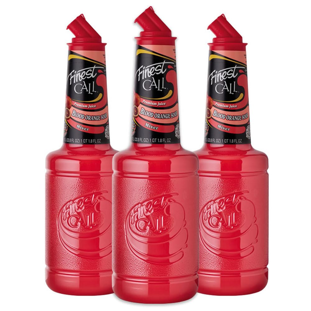 Finest Call Premium Blood Orange Sour Drink Mix, 1 Liter Bottle (33.8 Fl Oz), Pack of 3