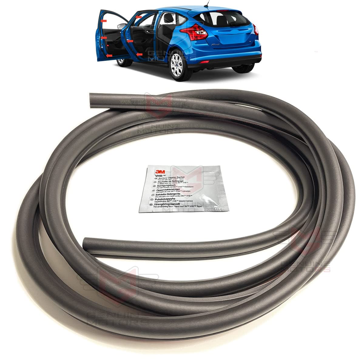 Guarnizione di ricambio in gomma per portiera Ford Focus MK3 MK4, C-Max MK2, 1869692