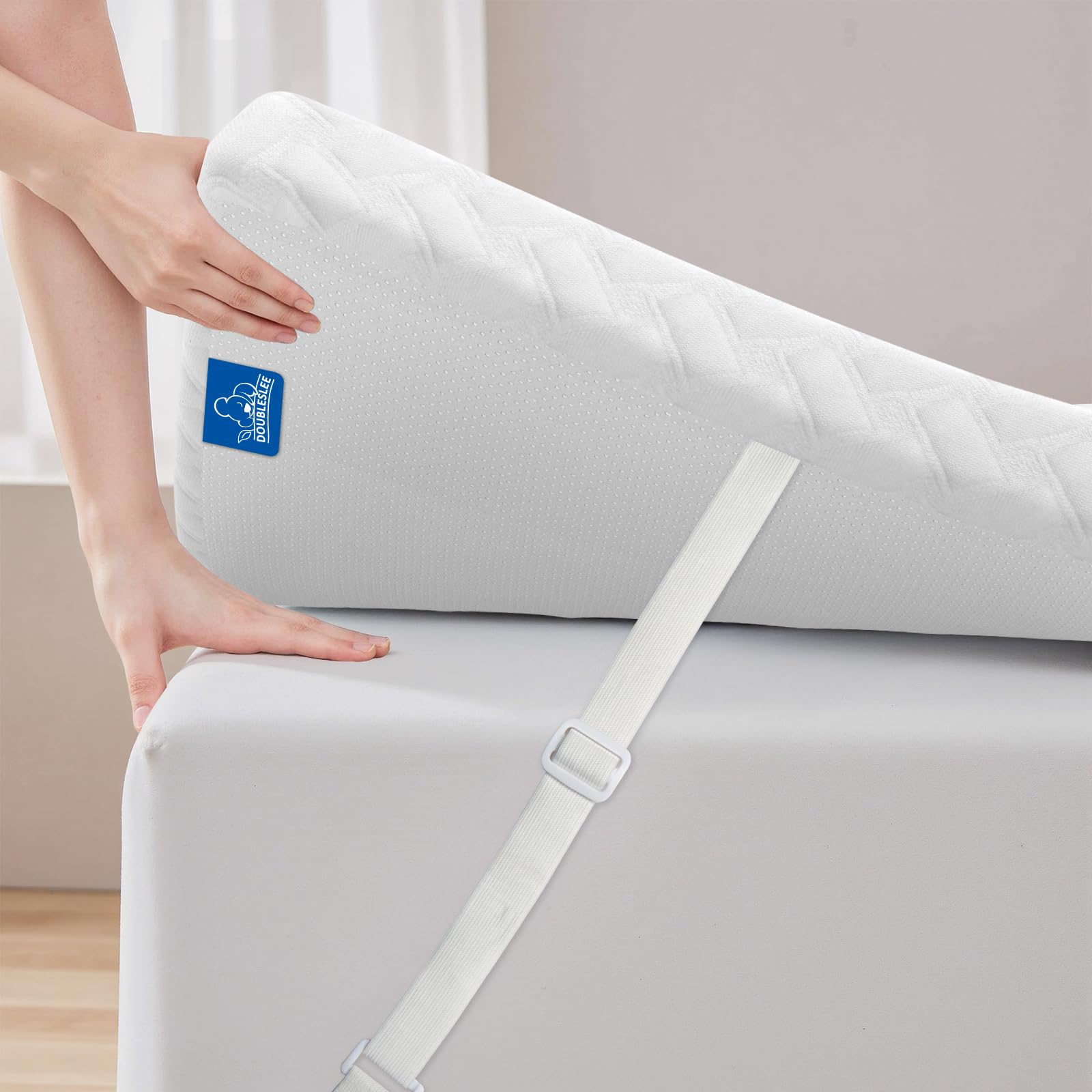 Doubleslee 7cm Single Mattress Topper, Foam Bed Topper with Breathable Washable Cover, Orthopedic 3ft Topper, OEKO-TEX and CertiPUR-US Certified (90x190x7cm)