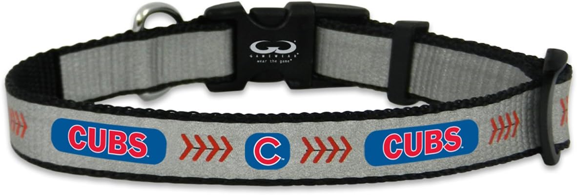 MLB Chicago Cubs Baseball Pet Collar, Small, Reflective