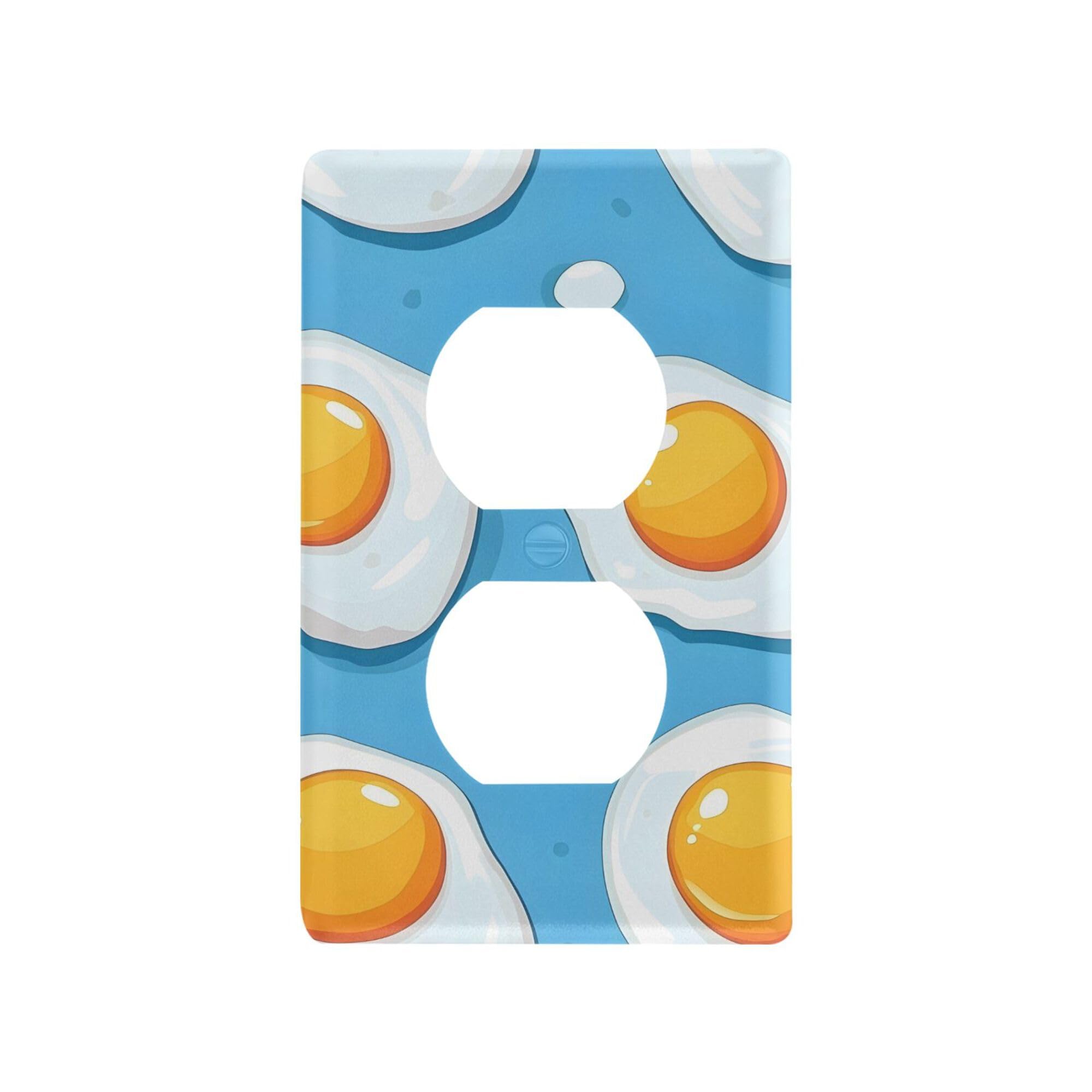xigua Duplex Outlets Wallplate Cartoon Fried Egg Switch Wall Plate Cover,Decorative Outlet Cover Switch Cover for Home Office Bedroom 4.53