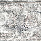 CONCORD WALLCOVERINGS ™ Wallpaper Border Vintage Victorian Pattern for Living Room Bedroom, Colors Pastel Grey Brown Beige, Size 7 Inches by 15 Feet DK1254B