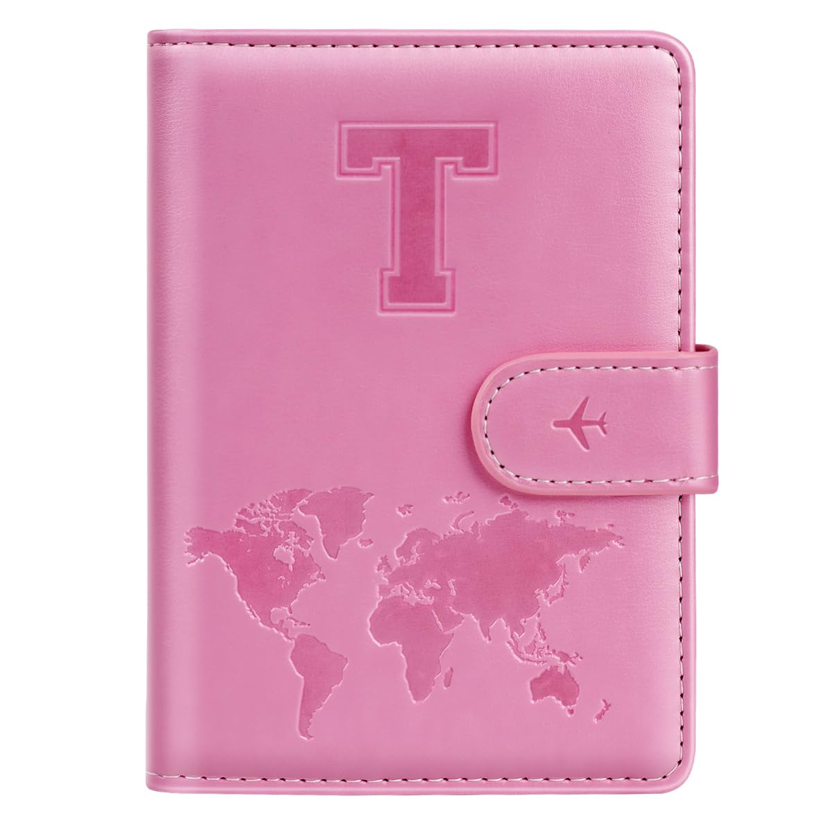 Passport Holder Cover Initail Letter A-Z Travel Wallet Embossed Design RFID Blocking Card Holder Personalized Gift Passport Cover Wallet, Passport