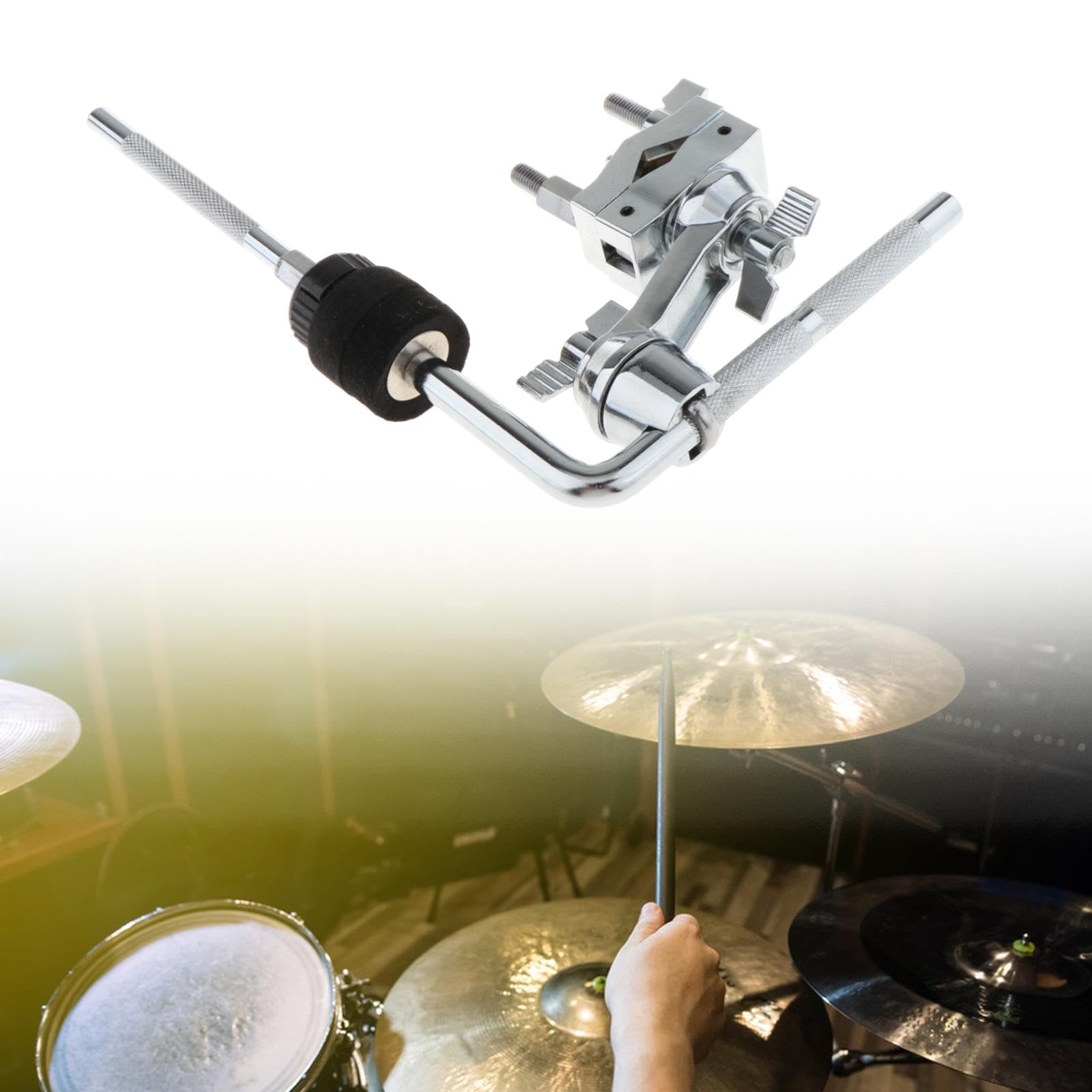 Jojomis Soporte de extensión de brazo para platillos de tambor, soporte ligero y portátil para platillos de metal resistente, accesorio de soporte de tambor para instrumentos de percusión, estudiantes