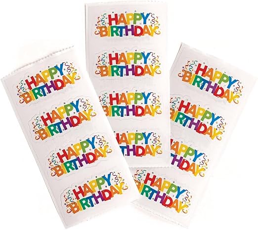 Paper House Productions Pack of 3 Foil Accent Birthday Sticker Half-Sheets for Crafts, Scrapbooking & Collecting - Happy Birthday 1 Pack