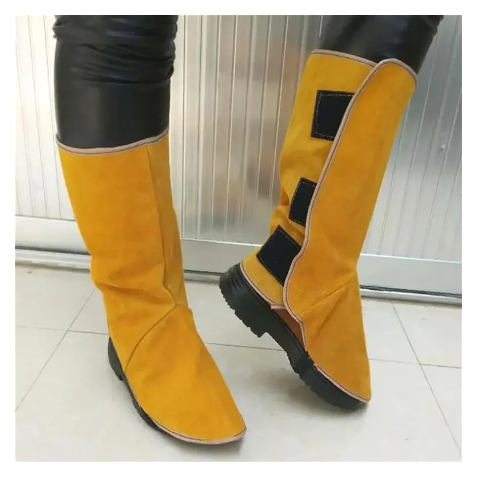Couvre-chaussures De Protection En Cuir Vache 32 Cm