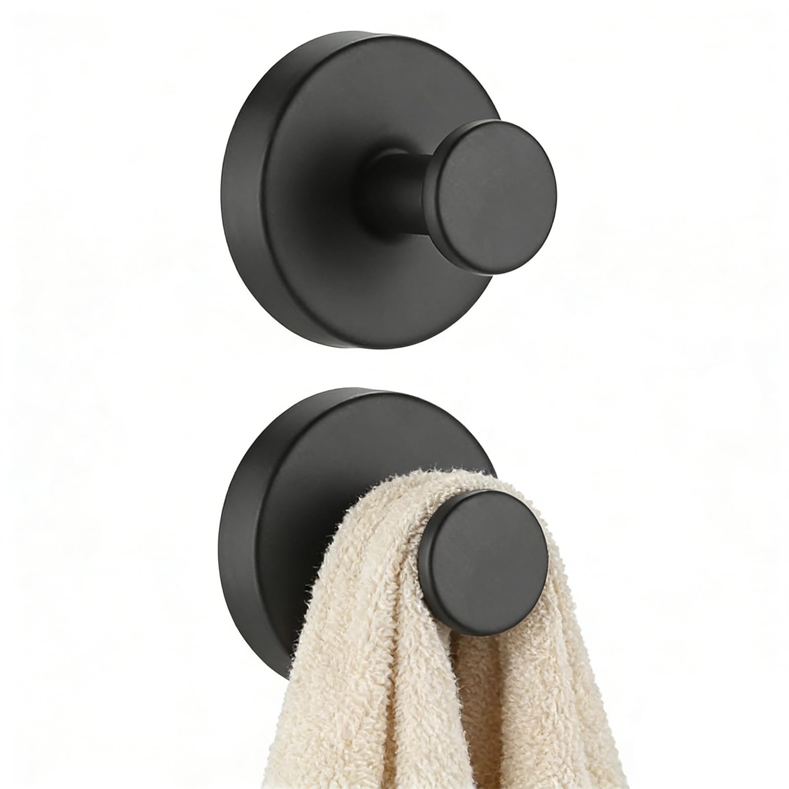 Chersun 2 Pack Suction Cup Hooks, No Drill Suction Hooks Heavy Duty for Shower Hanging Towels, Stainless Steel Strong-Suction and Rust-Resistant Mirrors Wall Hanger for Glass Window Door Bathroom — image 1