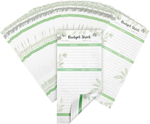 Paper Junkie Budget Planner Sheets for Cash Envelopes and A6 Binder, Expense Money Tracker (6.5 x 3.12 Inches) - Pack of 120 Budget Sheets