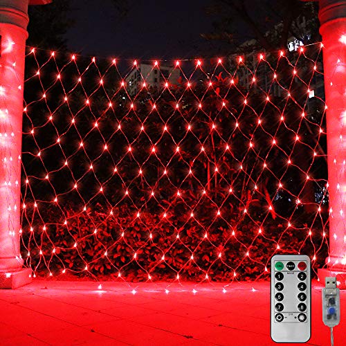 ASmile 204 LED Net Light Bushes Mesh Lights, USB 8 Modes Starry String