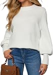 INFITTY Womens Sweater Crew Neck Long Sleeve Casual Loose Ribbed Knit Pullover Oversized Sweaters Tops