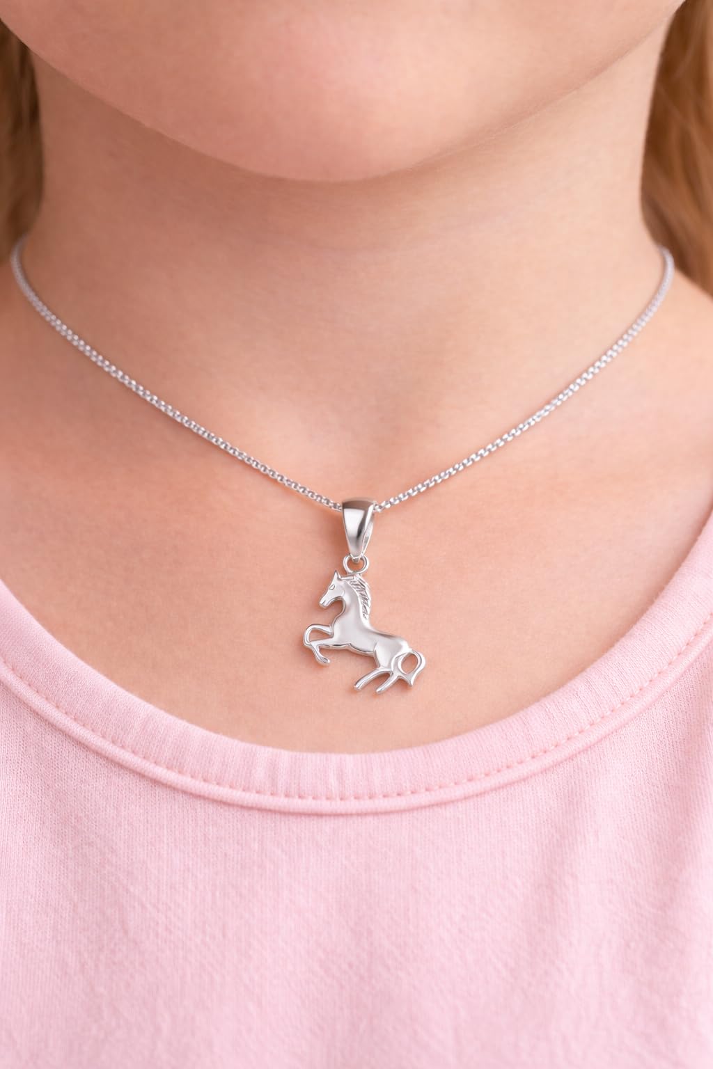 Set collana ciondolo piccolo cavallo Pony argento 925 ciondolo per bambini