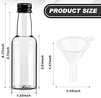 Vista 2 de Tessco 100 Piezas Botellas Pequeñas de Licor de Plástico Mini Botella de Aderezo para Ensalada Navidad Pequeños Chupitos de Alcohol con Tapa Vino