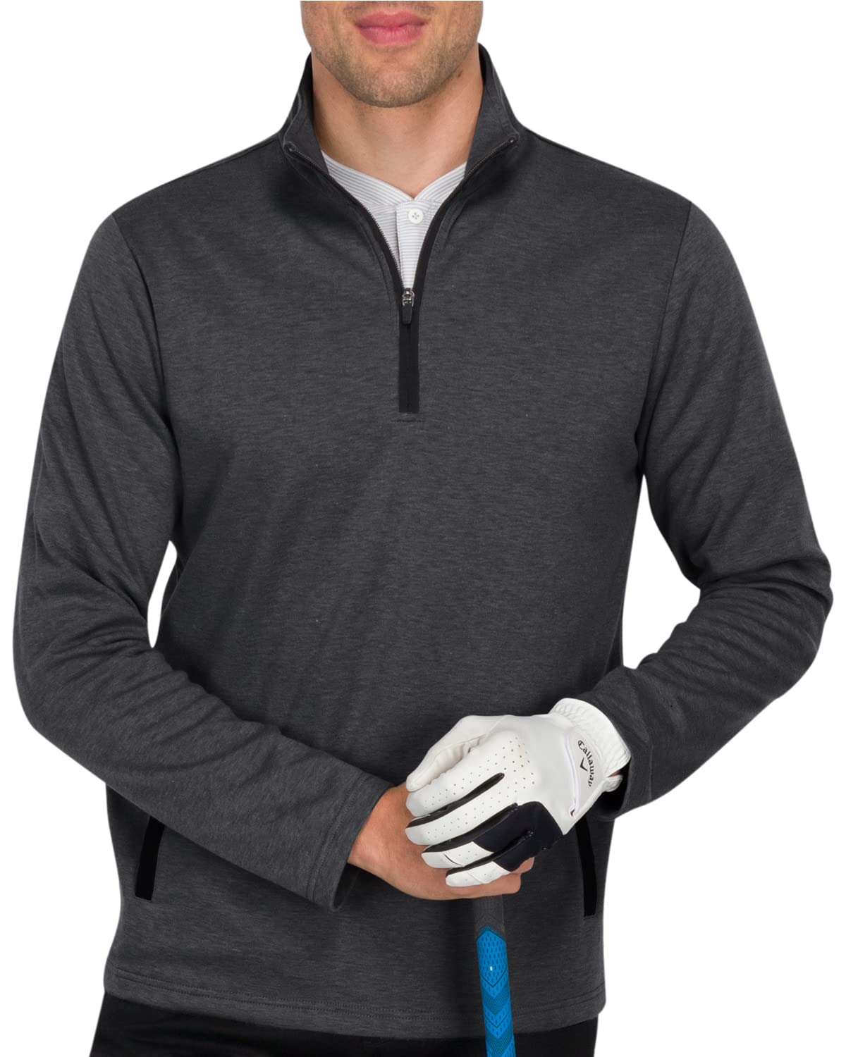 Men's Pullover Sweater - Dry Fit Breathable Half Zip Golf Jacket 4-Way Stretch Moisture Wicking & Anti-Odor
