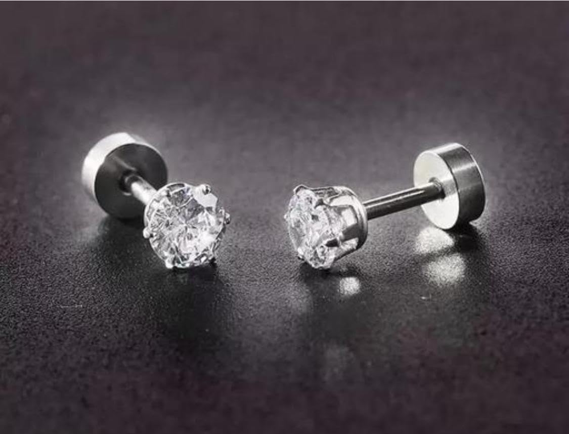 Stainless Steel Crystal Stud Earrings, Fashion Jewellery for Men and Women, Anniversary Gift
