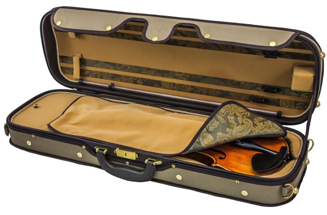 SKY Violin Oblong Case VNCW01 Solid Wood with Hygrometers Khaki/Khaki