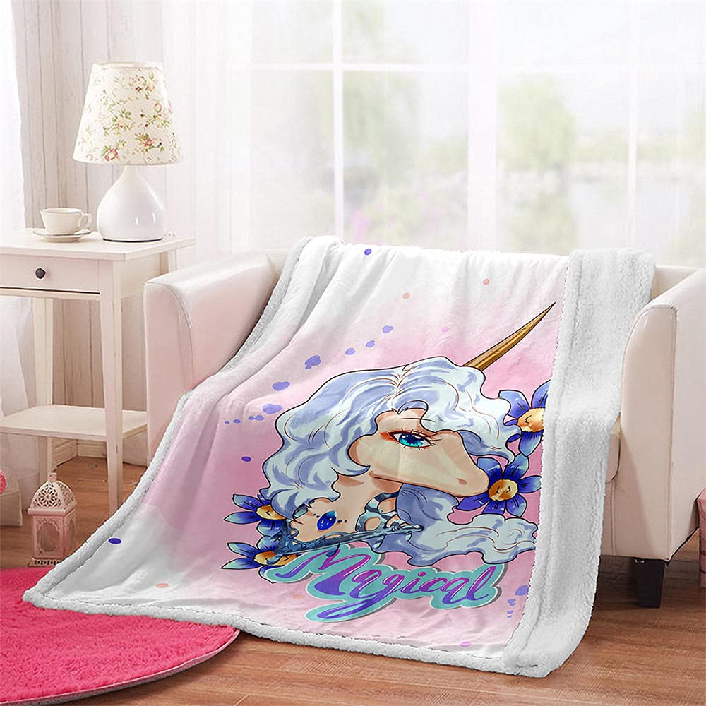 Coperta Morbida In Pile Con Stampa Unicorno | 150x200 Cm, Ideale Per Divano, Letto, Esterno, Lavabile In Lavatrice - 3