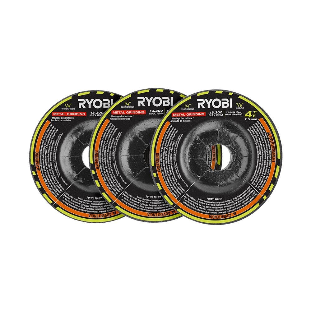 RYOBI Metall-Schleifscheiben-Set, 11,4 cm, 3 Stück