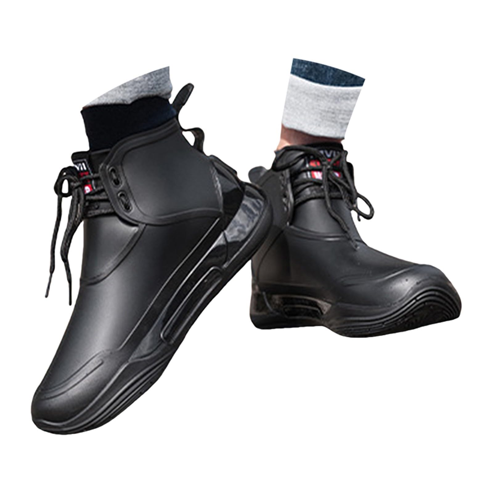 Generisch Stivali da pioggia da donna, corti, estivi, con suola antiscivolo, resistenti all'abrasione, da trekking, impermeabili, leggeri da lavoro, alla moda