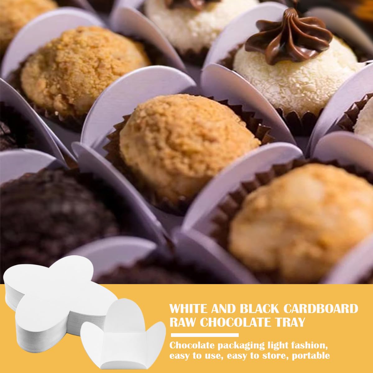 200 Stück Schokoladenpapier-Trüffel-Förmchen, Weiß – Perfekt Für Pralinen, Cupcakes & Mini-Desserts