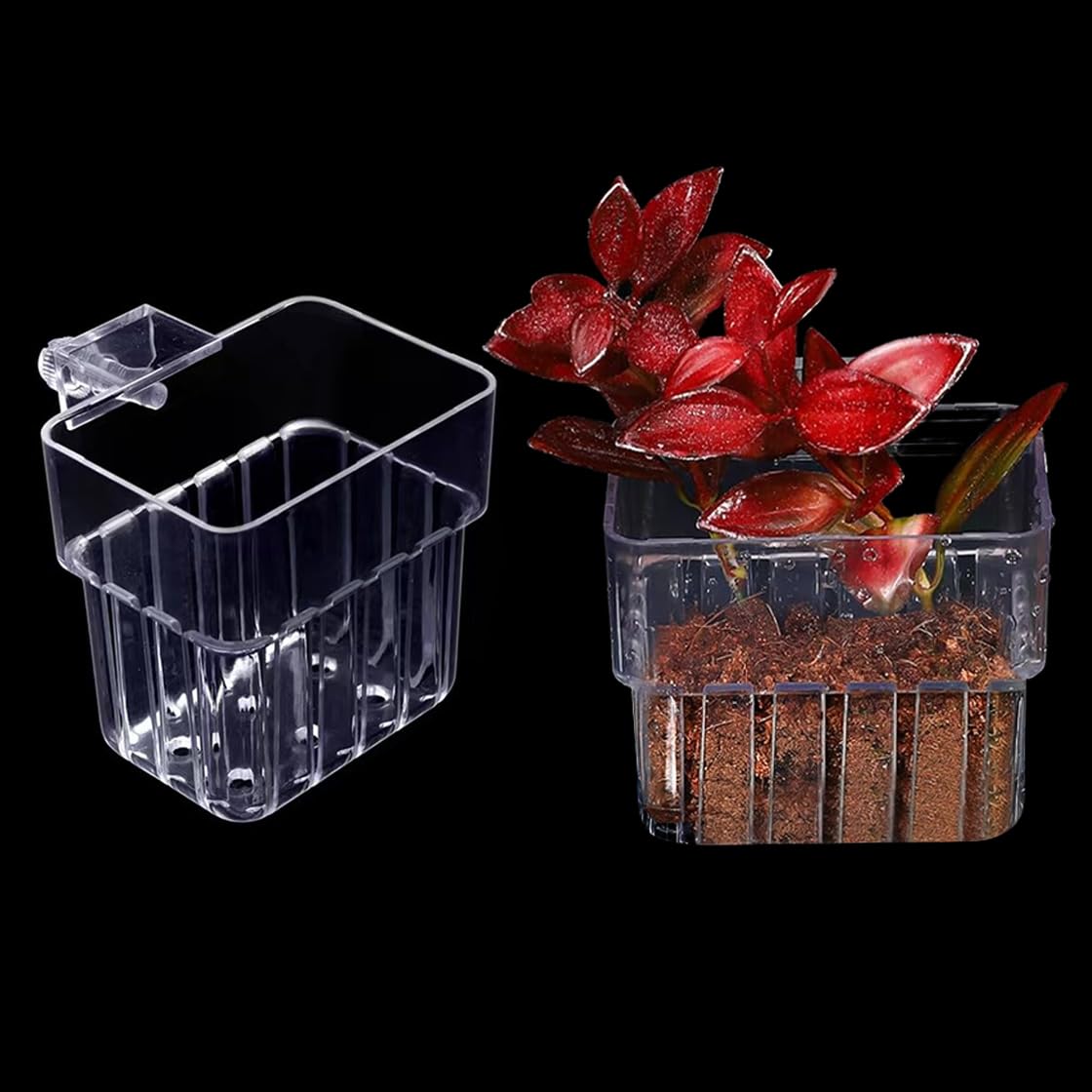 HyzaPhix 2pcs Aquarium Plant Holder Aquatic Cups Fish Tank Holder for Fish Tank Aquarium Aquascape