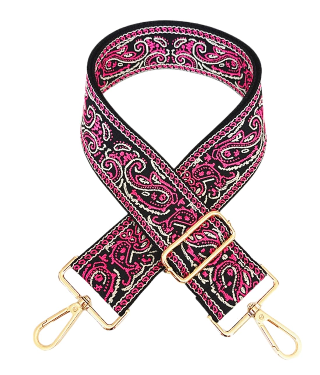 Zhiheng 1pc Adjustable Strap Replacement 2in Wide Paisley Jacquard Belt Purse Charms for Crossbody Guitar Camera Bag