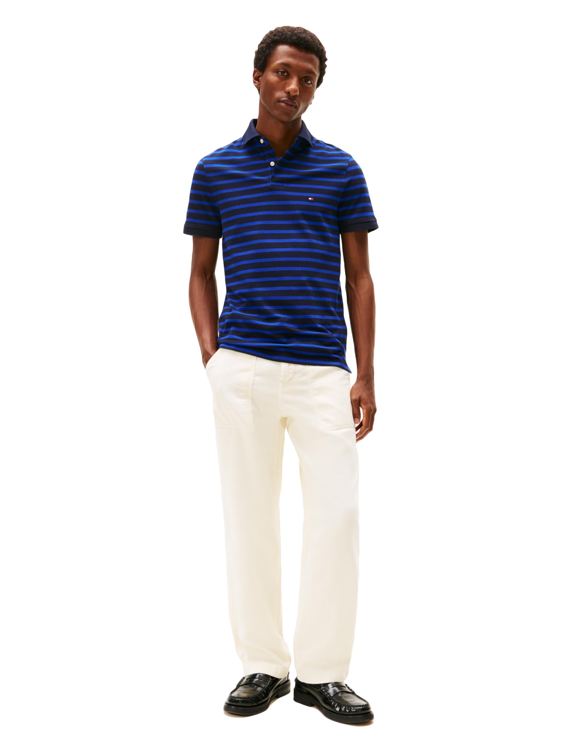 Tommy Hilfiger Krótkie rękawy koszulki polo w regularnym kroju z rozciągliwą i organiczną pique bawełna polo z krótkim rękawem w regularnym kroju, ze stretchem i organiczną bawełną pique dla mężczyzn