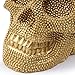 Mageeko Skull Statue Décor Halloween Skeleton Head Gothic Resin Figurine Decoration Sculpture Collectible Gifts Gold