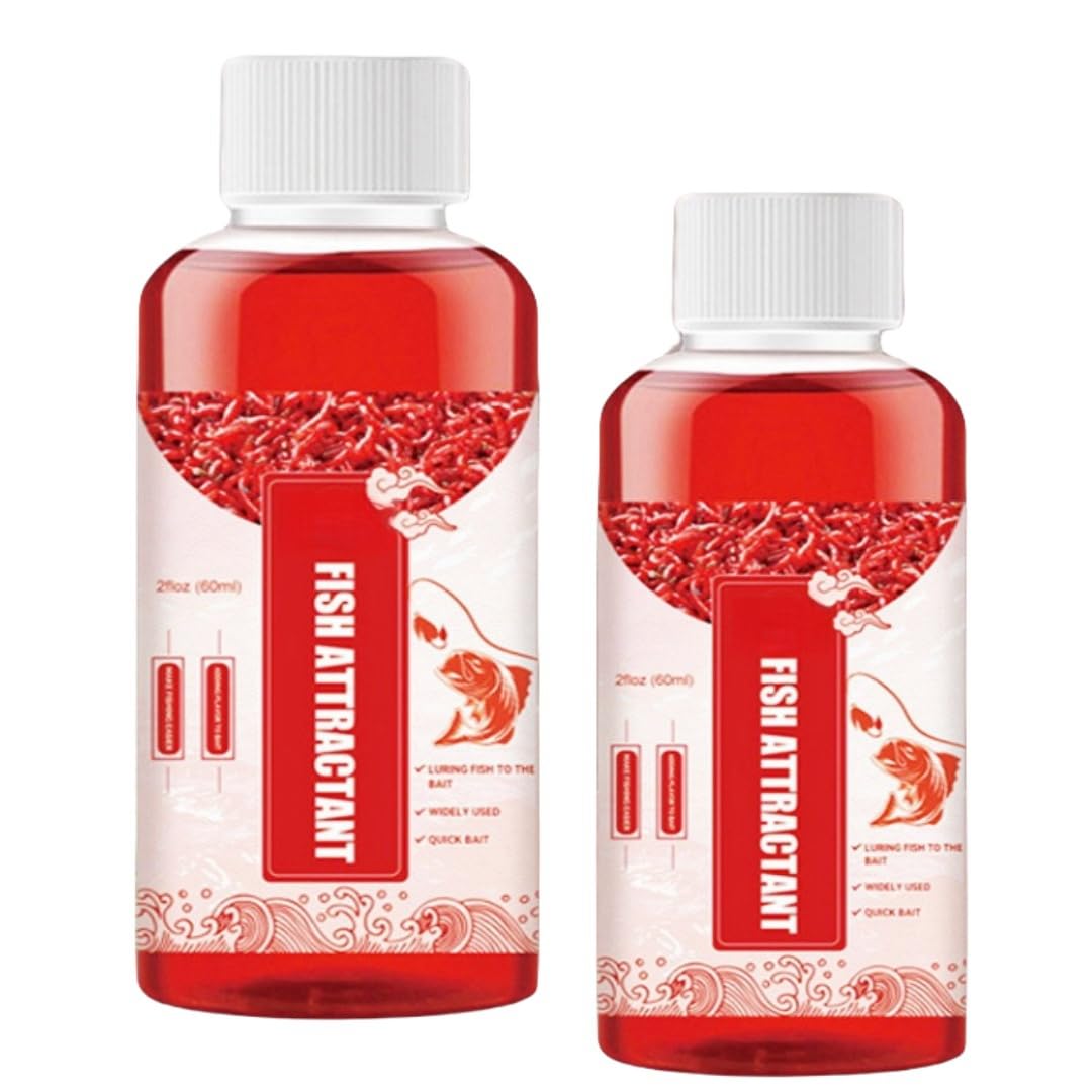 Wintgrea Fish attractant 2PCS Red Worm Concentrate Red Worm Bait Red40 Ink Fishing Liquid Fish Lure Attraction Enhancer Smell Bait Scent Food for Fishing Trout Cod Carp Bass