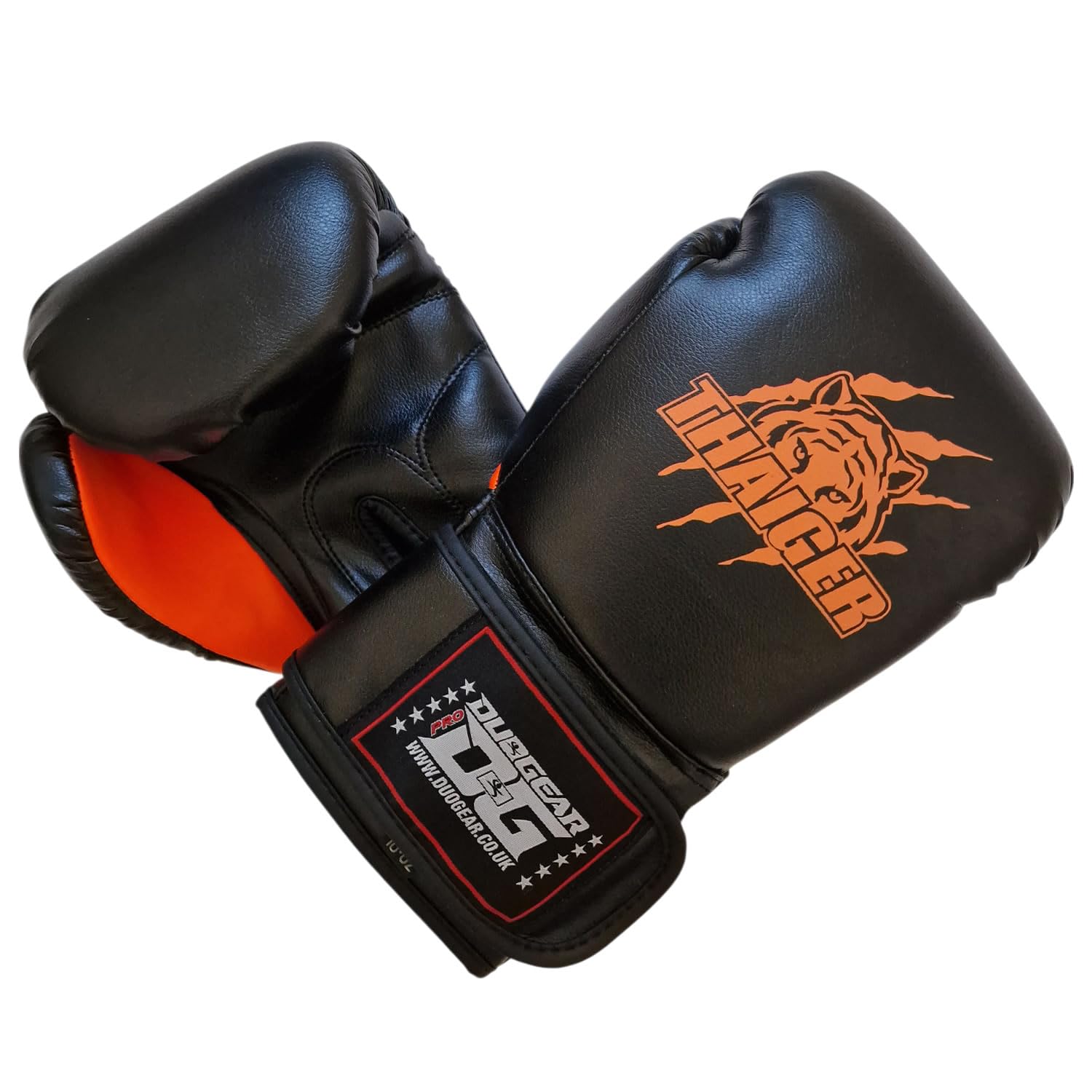 BLACK MUAY THAI KICKBOXING BOXING MARTIAL ARTS TRAINING SPARRING BAGWORK GLOVES THAIGER25 (10oz)