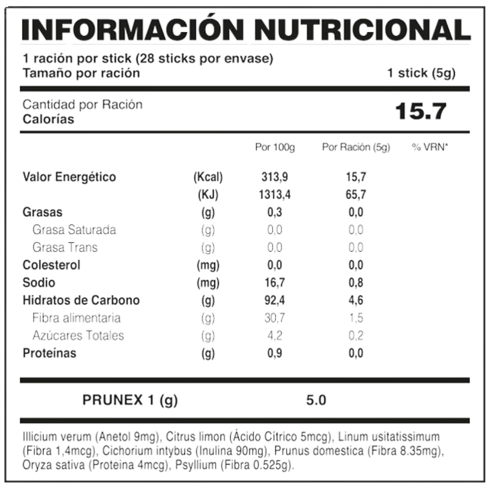 Prunex 1 Tea – Té Detox en Polvo para Limpieza y Desintoxicación del Colon | Tránsito Intestinal Saludable | 1 Caja con 28 Sobres | Bebida Instantánea Natural