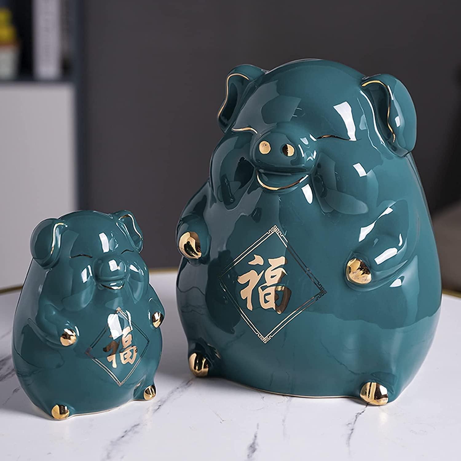 Tirelire Céramique Cochon Mignon - Grande Capacité, Décoration Enfant/Adulte - Cadeau Noël Ou Anniversaire