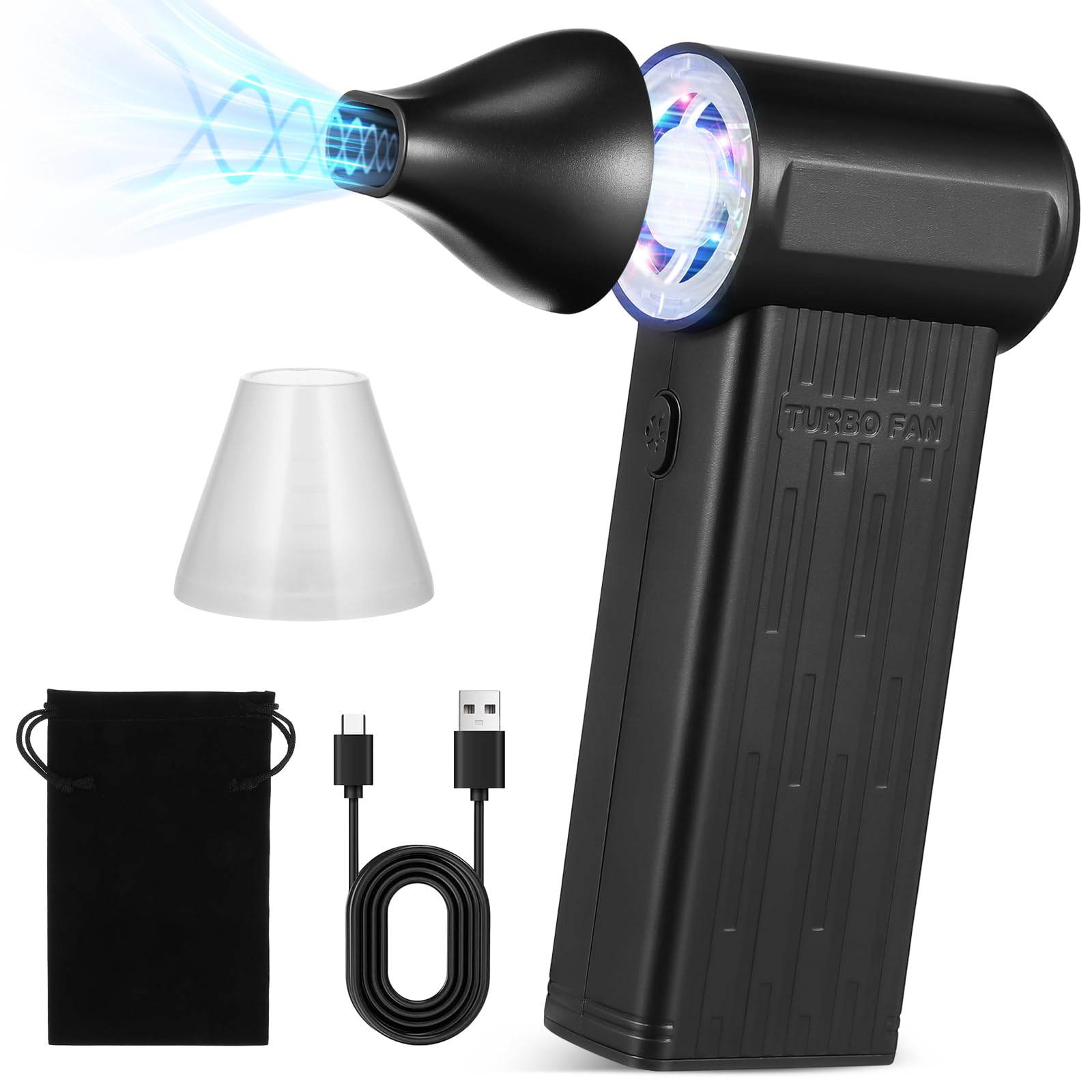 PartyKindom Elektrische Staubgebläse Druckluft Stark: Einstellbar Mini Gebläse 130000 Compressed Air Duster Kann Wiederaufladbares Staubwede Pc Reinigung Druckluft für Tastatur Pc Auto