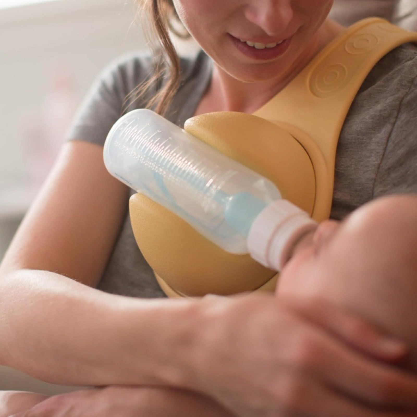 Support biberon en silicone – Porte-biberon sans mains à poser sur l'épaule, support réglable pour biberon, idéal pour l'allaitement au biberon à la maison ou en voyage
