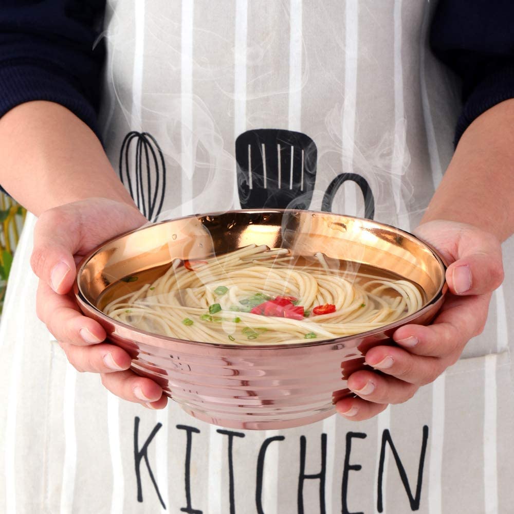 Amazon.co.jp: ラーメン鉢 ステンレスどんぶり 麺鉢 2個セット 切立丼