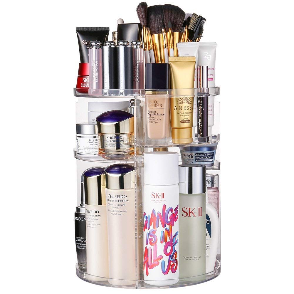 FOKRIM cosmetic organizer Makeup Storage Holder Organizer Adjustable 360 Rotation Box Case, 23L x 23B x 30H cm. (Transparent, Plastic;Rubber) (Transparent) (B0CHRPNVP4) Amazon Price History, Amazon Price Tracker