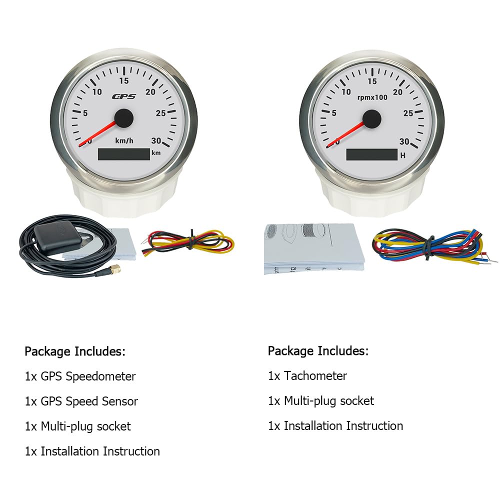 Tachimetro GPS ELING 52mm - Per Trattori, Barche, 0-60 MPH, Retroilluminazione 7 Colori, 12V/24V