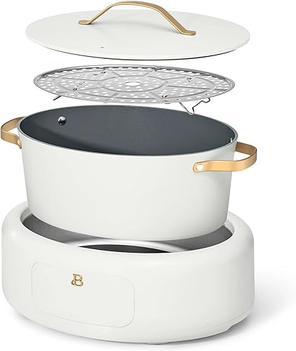 Miniatura 6 de Hermosa olla eléctrica 10 en 1 de Drew Barrymore, 6 cuartos de galón, pantalla digital, 10 funciones de cocción, olla antiadherente, fácil control