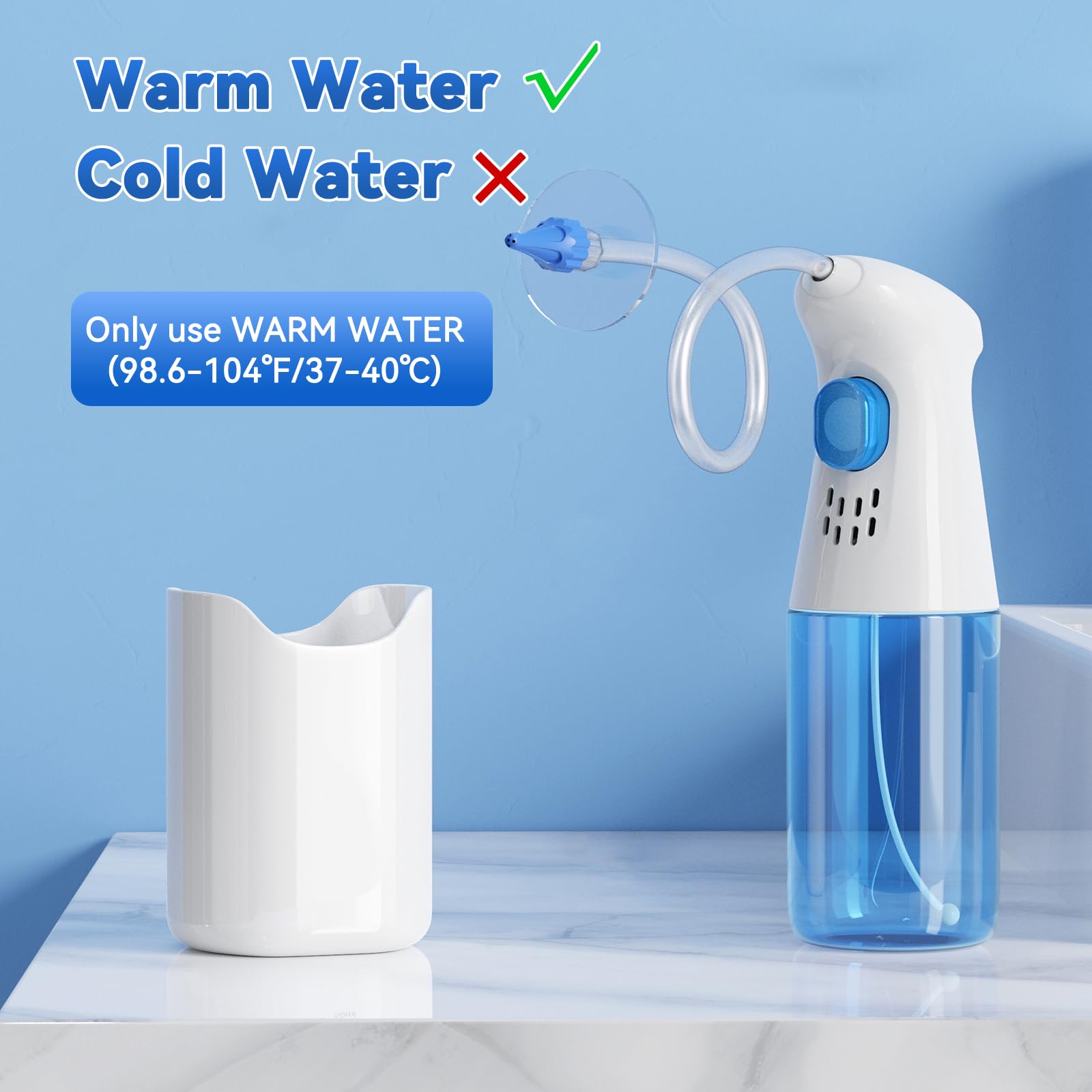 Kit Pulisci Orecchie per Rimozione Cerume Qimic, Sistema di Irrigazione per Orecchie, Strumenti Pulizia Orecchie con 10 punte, Sicuro ed Efficace per Pulire il Cerume Accumulato nell'orecchio