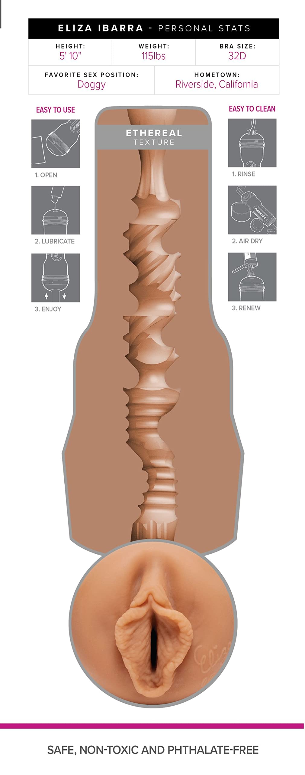 FLESHLIGHT Masturbtore per uomini - Eliza Ibarra - Masturbatore uomo sex toys uomo - Fleshlight vagine vere