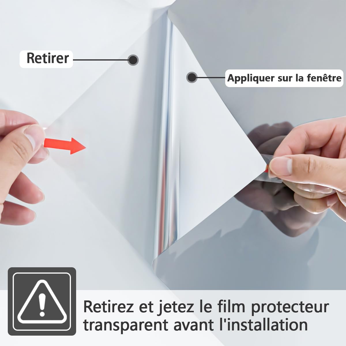 Zindoo Film Fenetre Anti Regard Film Anti Chaleur Bon Effet Miroir Anti UV | avec Kit de Pose 90x400cm Protection de la Vie Privée Protéger du Soleil pour Fenêtre Maison Bureau Magasin